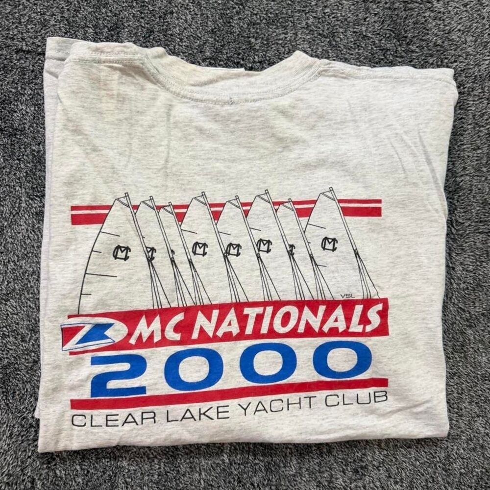 Vintage 2000 Clear Lake Yacht Club MC Nationals sailing graphic tee Size XL